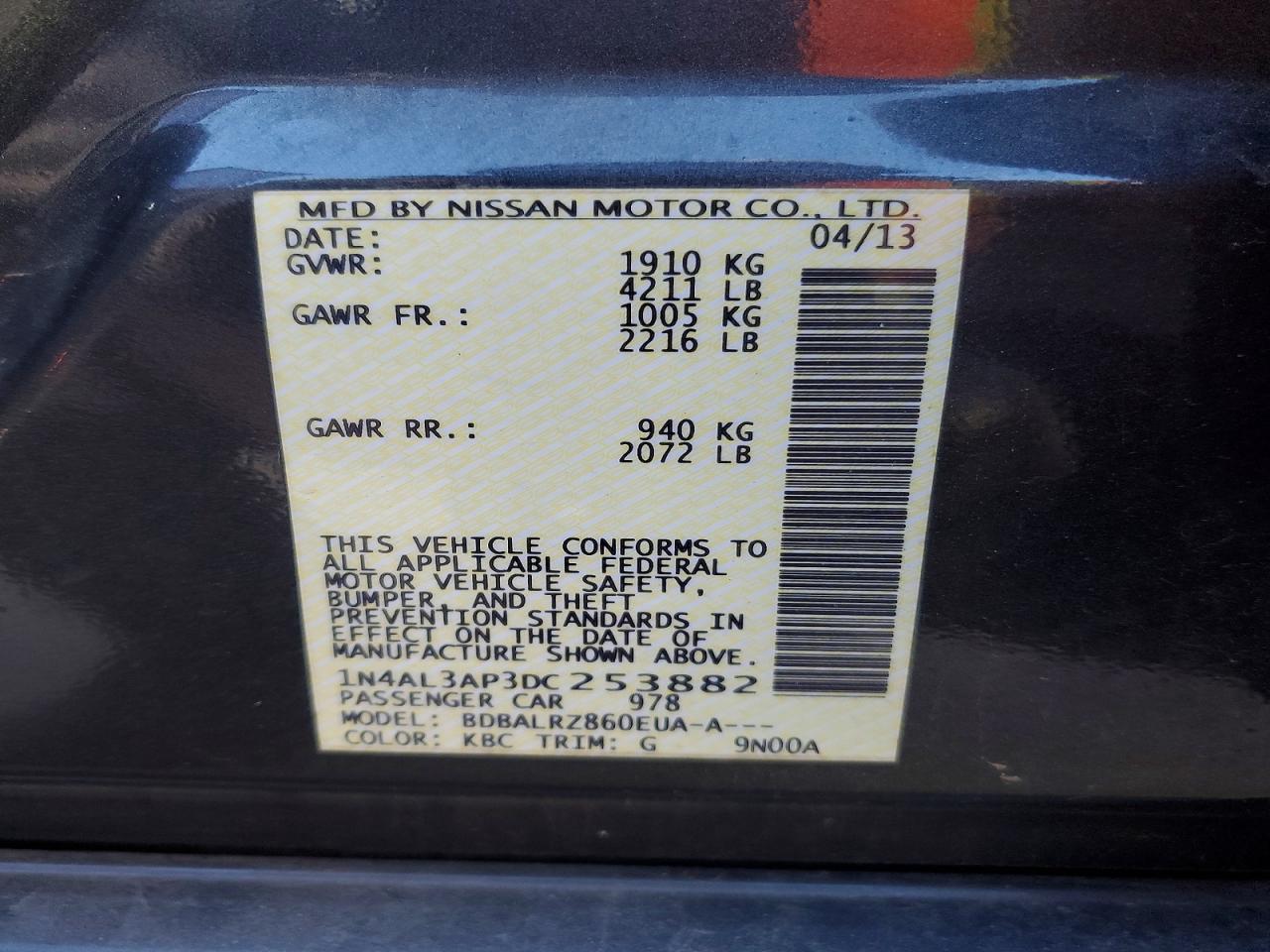 2013 NISSAN ALTIMA
