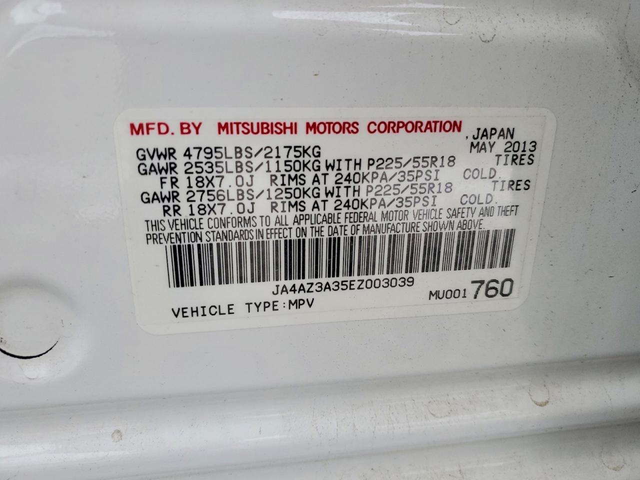 2014 MITSUBISHI outlander