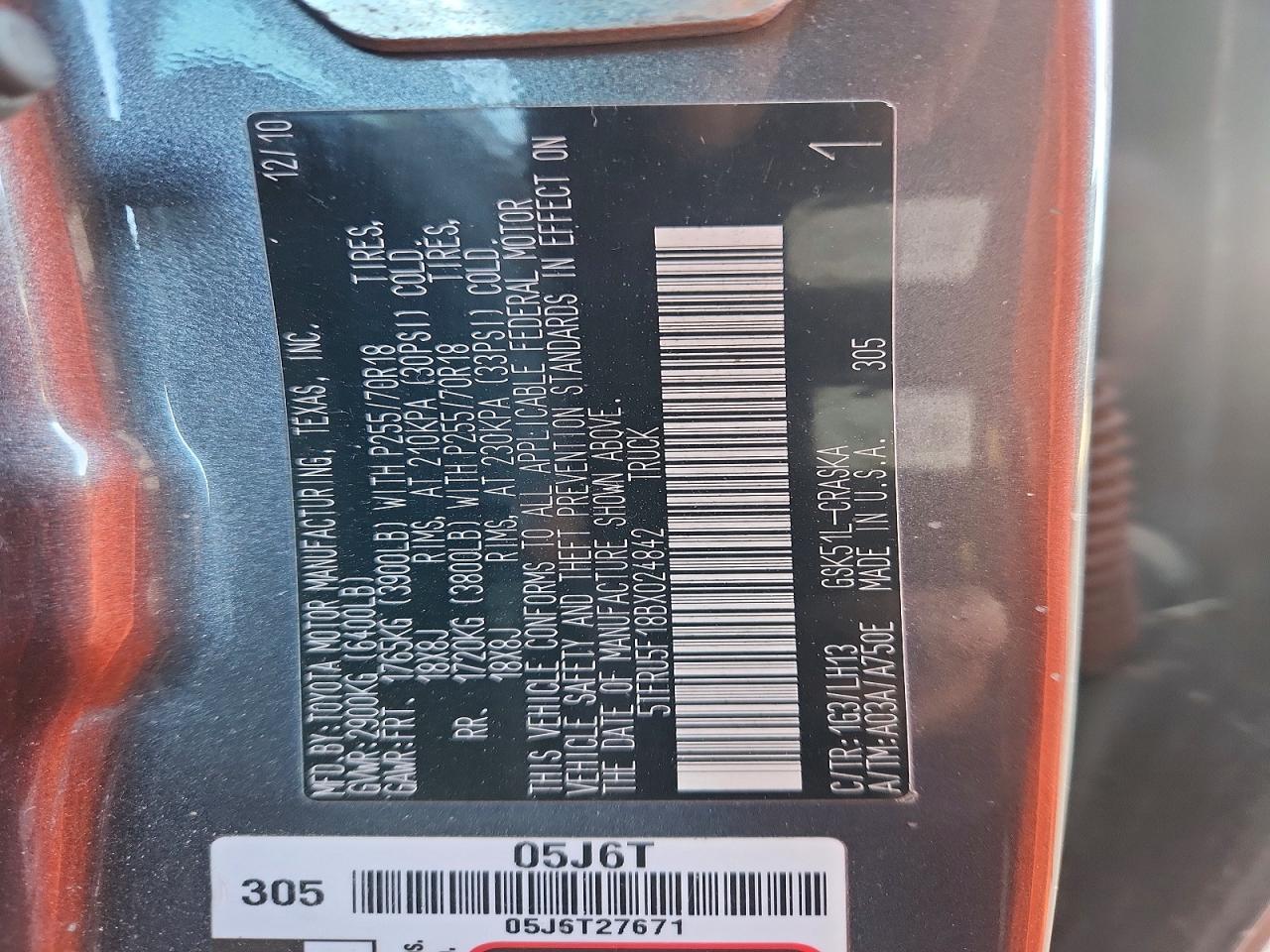2011 TOYOTA TUNDRA