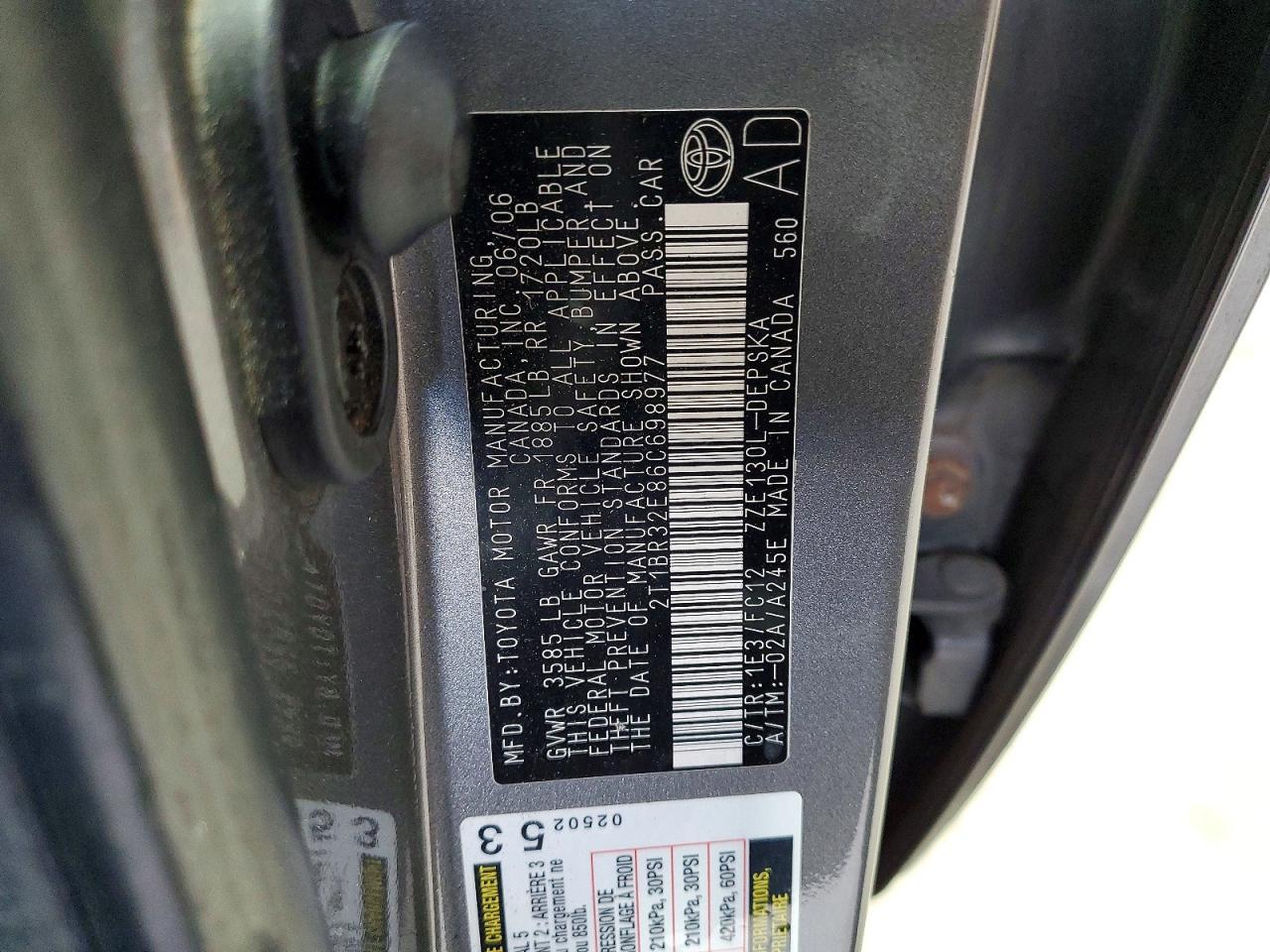 2006 TOYOTA COROLLA