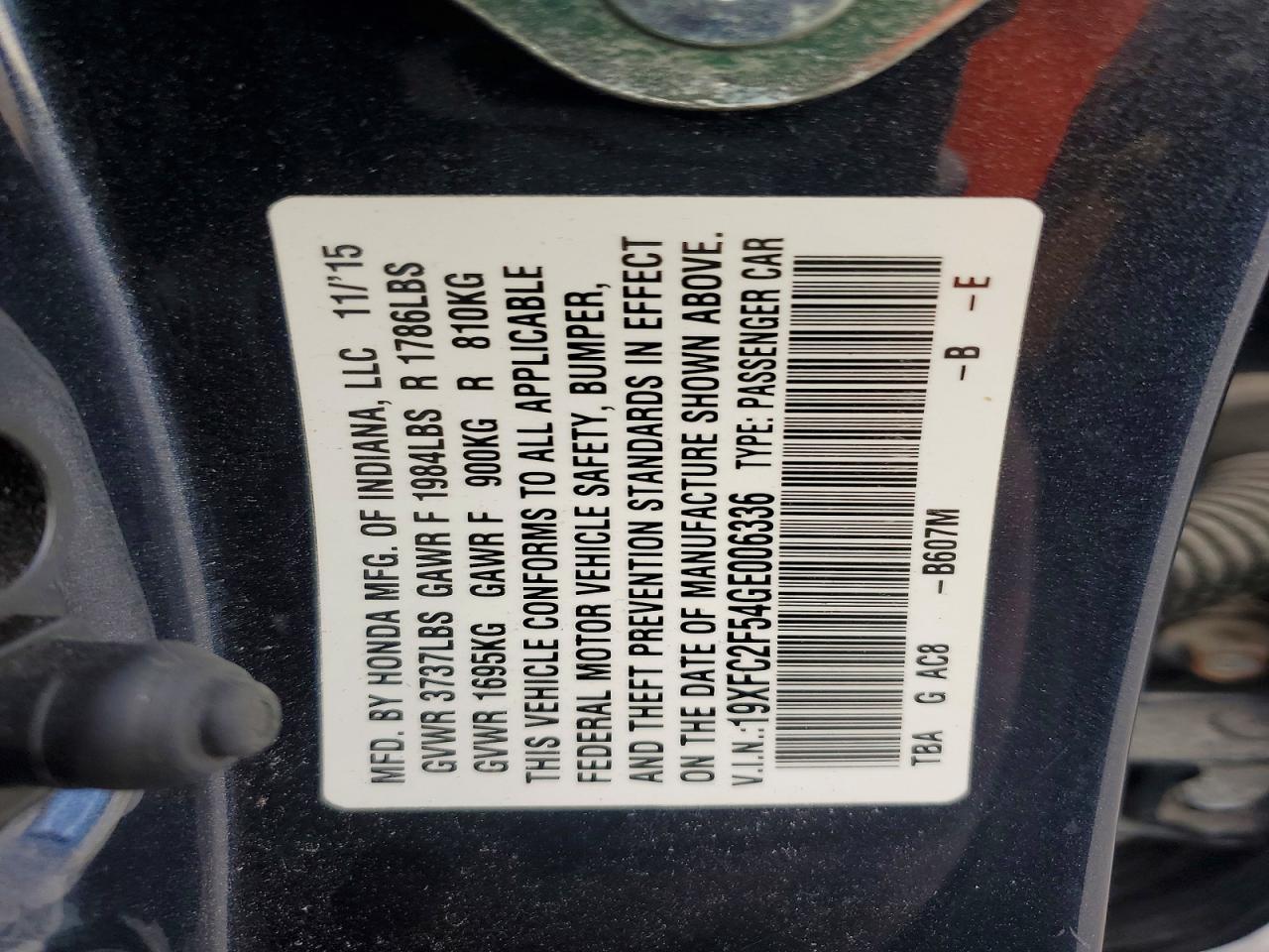 2016 HONDA CIVIC