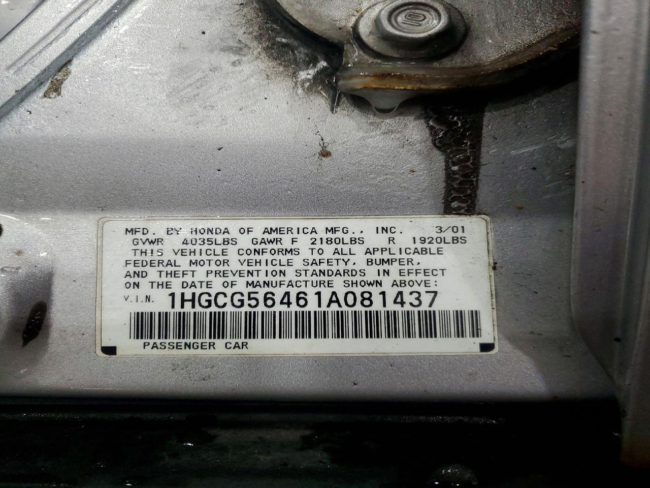 2001 HONDA ACCORD