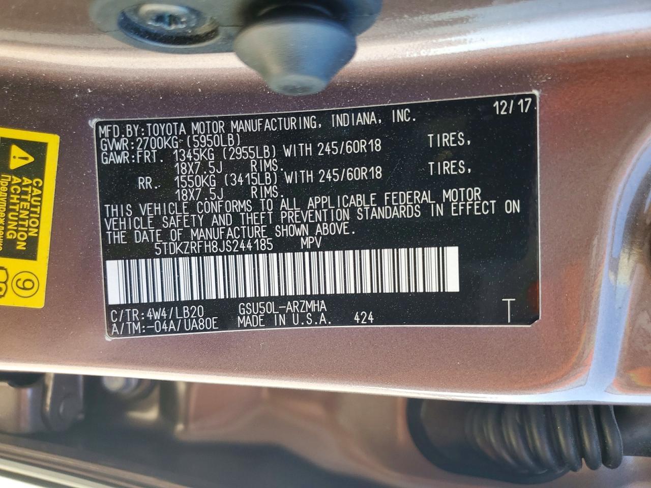 2018 TOYOTA HIGHLANDER