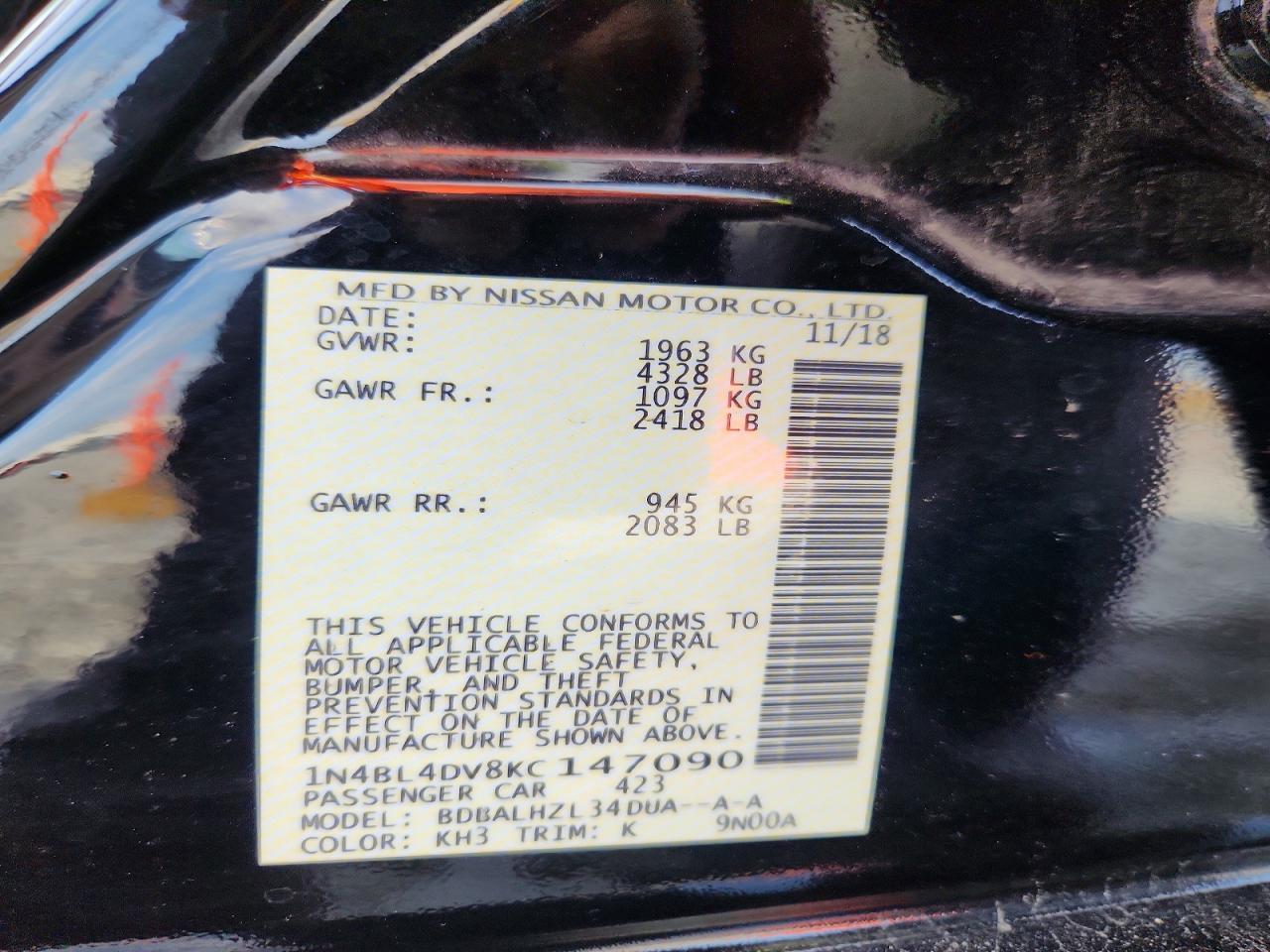2019 NISSAN ALTIMA