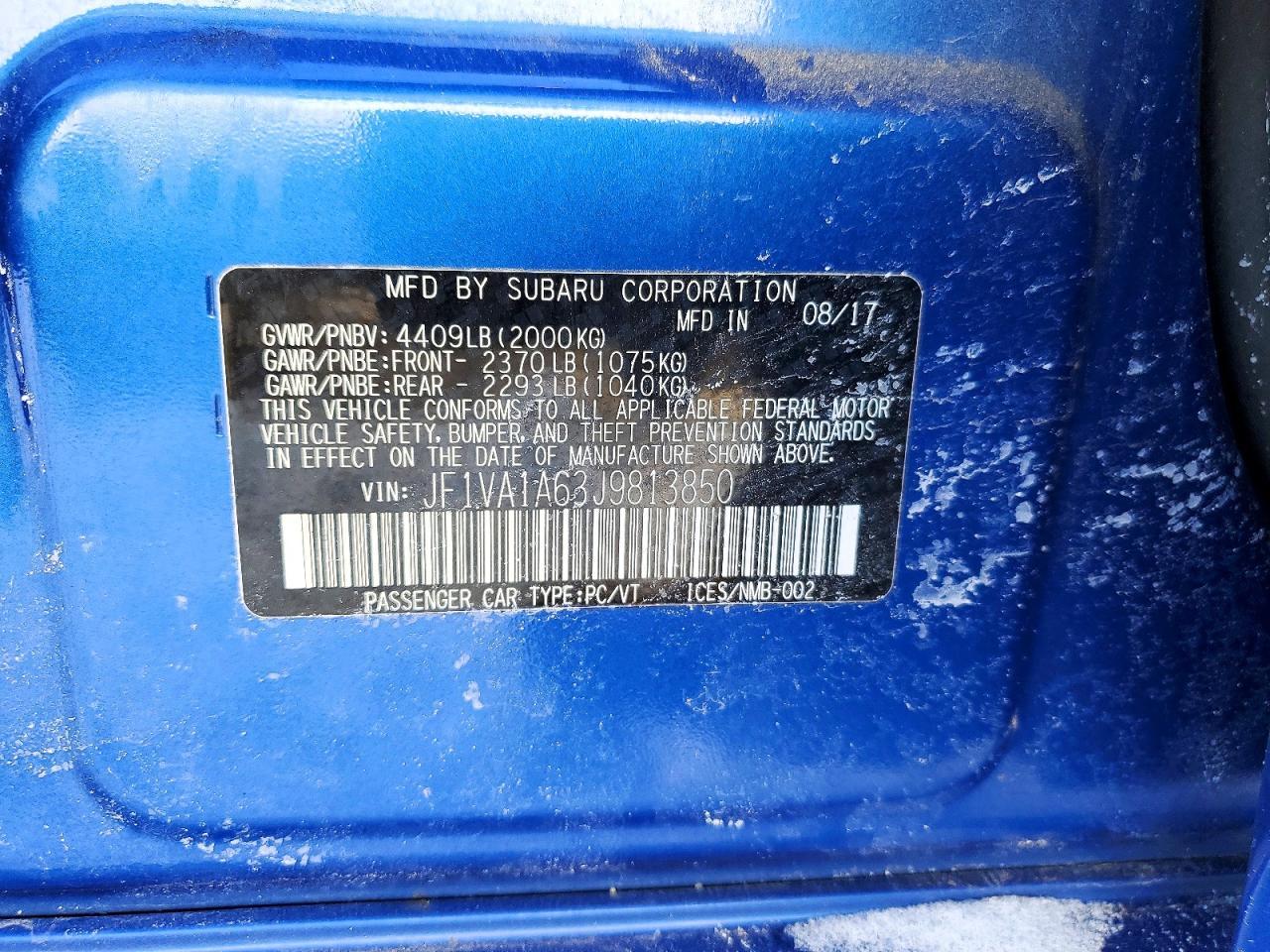 2018 SUBARU WRX