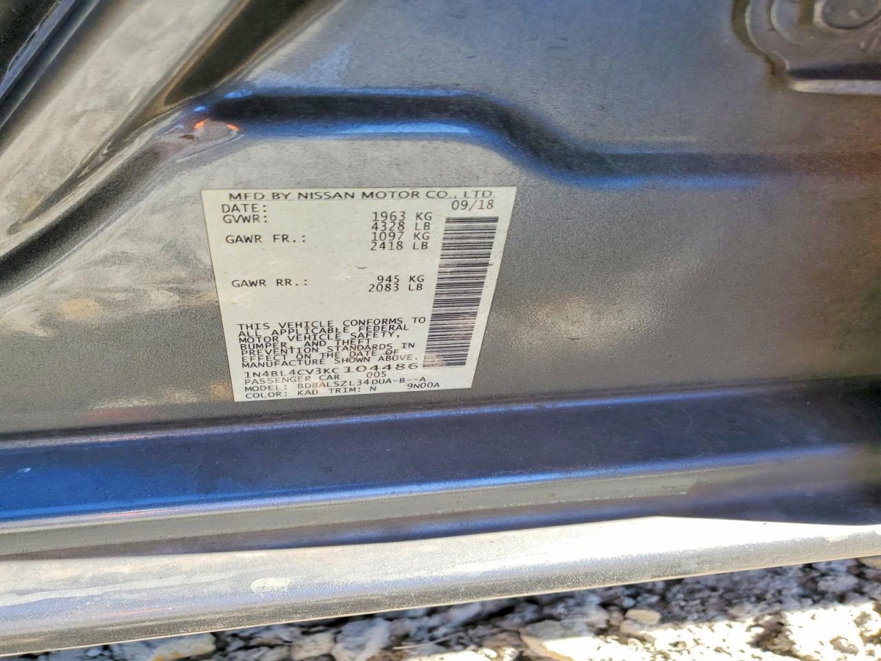 2019 NISSAN ALTIMA