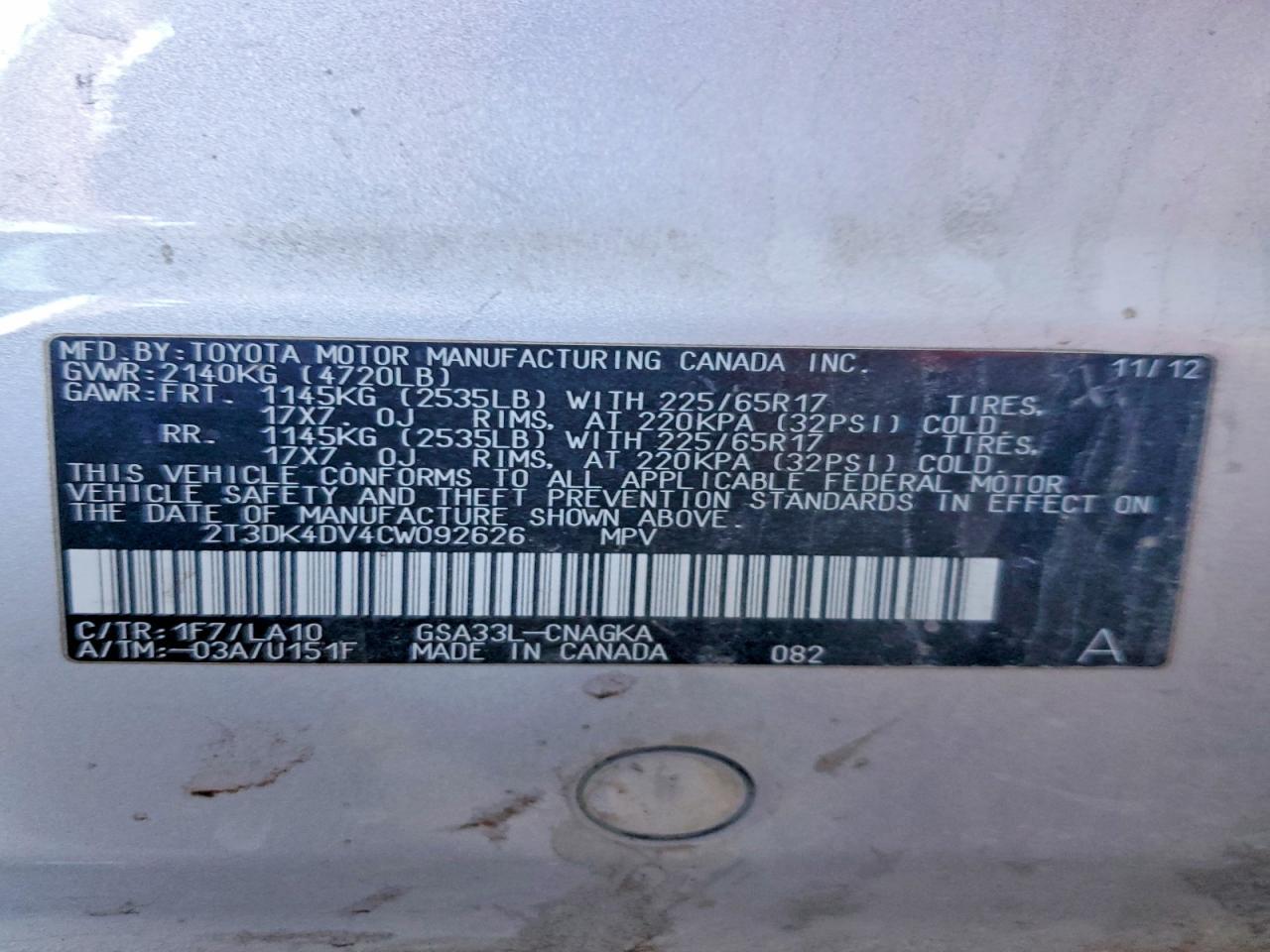 2012 TOYOTA RAV4