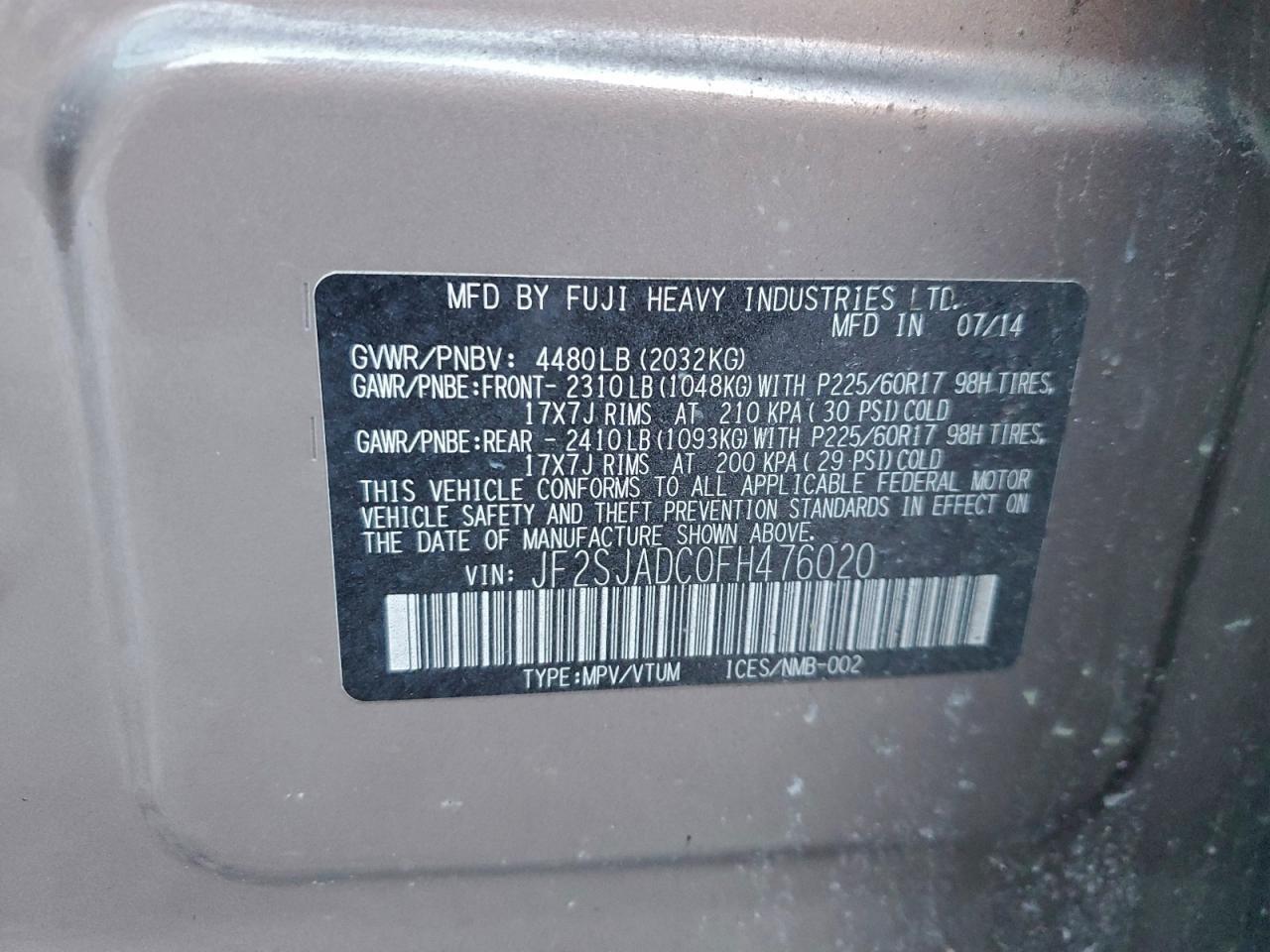 2015 SUBARU FORESTER