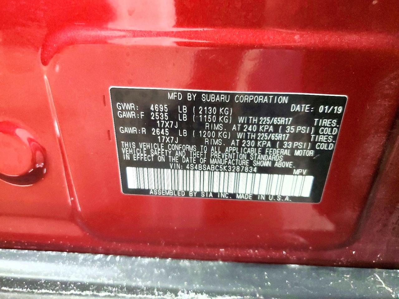 2019 SUBARU Outback