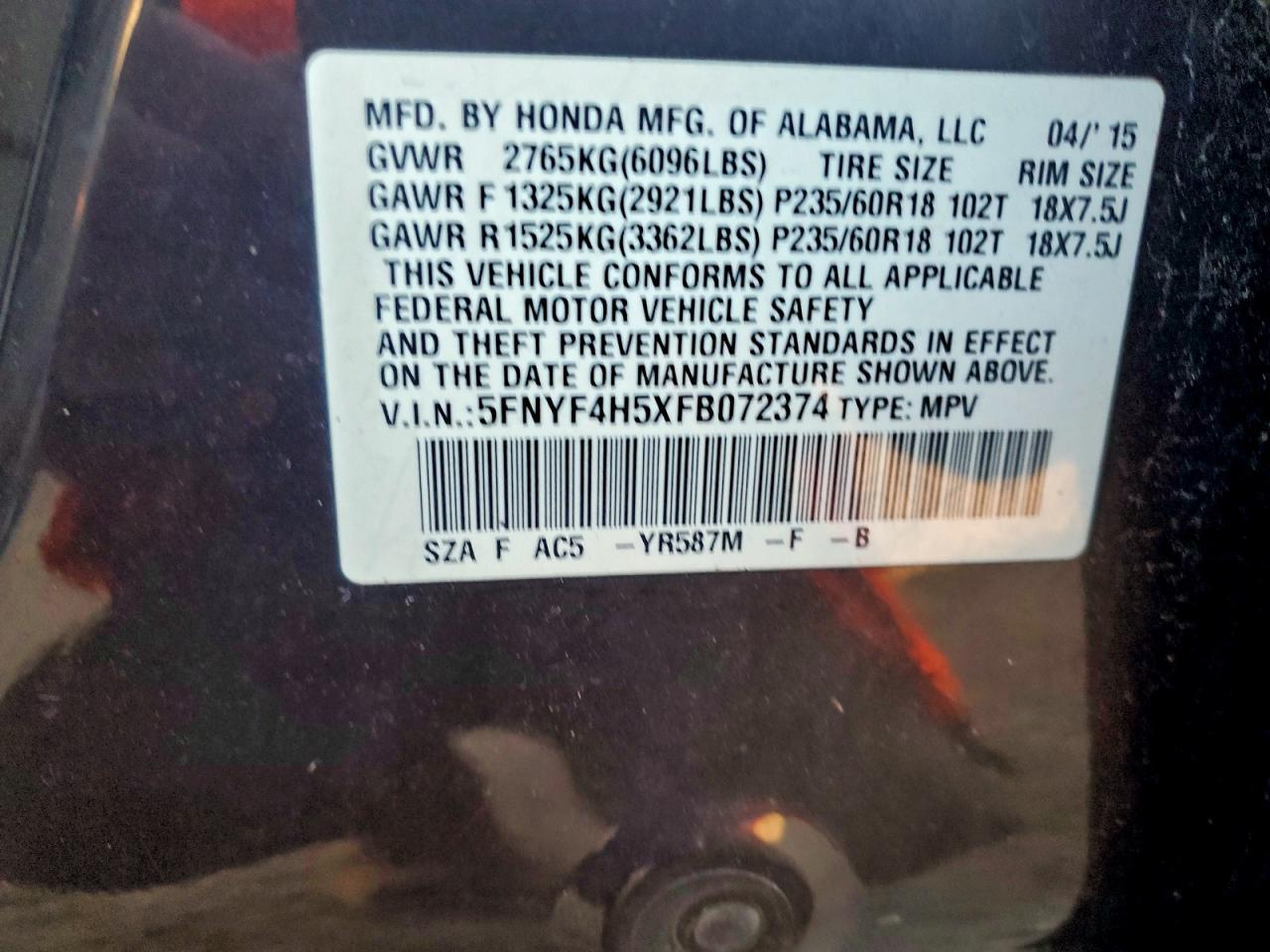 2015 HONDA PILOT