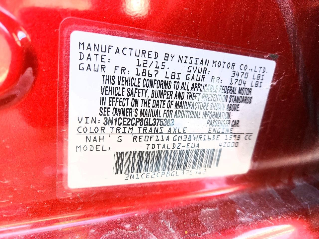 2016 NISSAN Versa Note