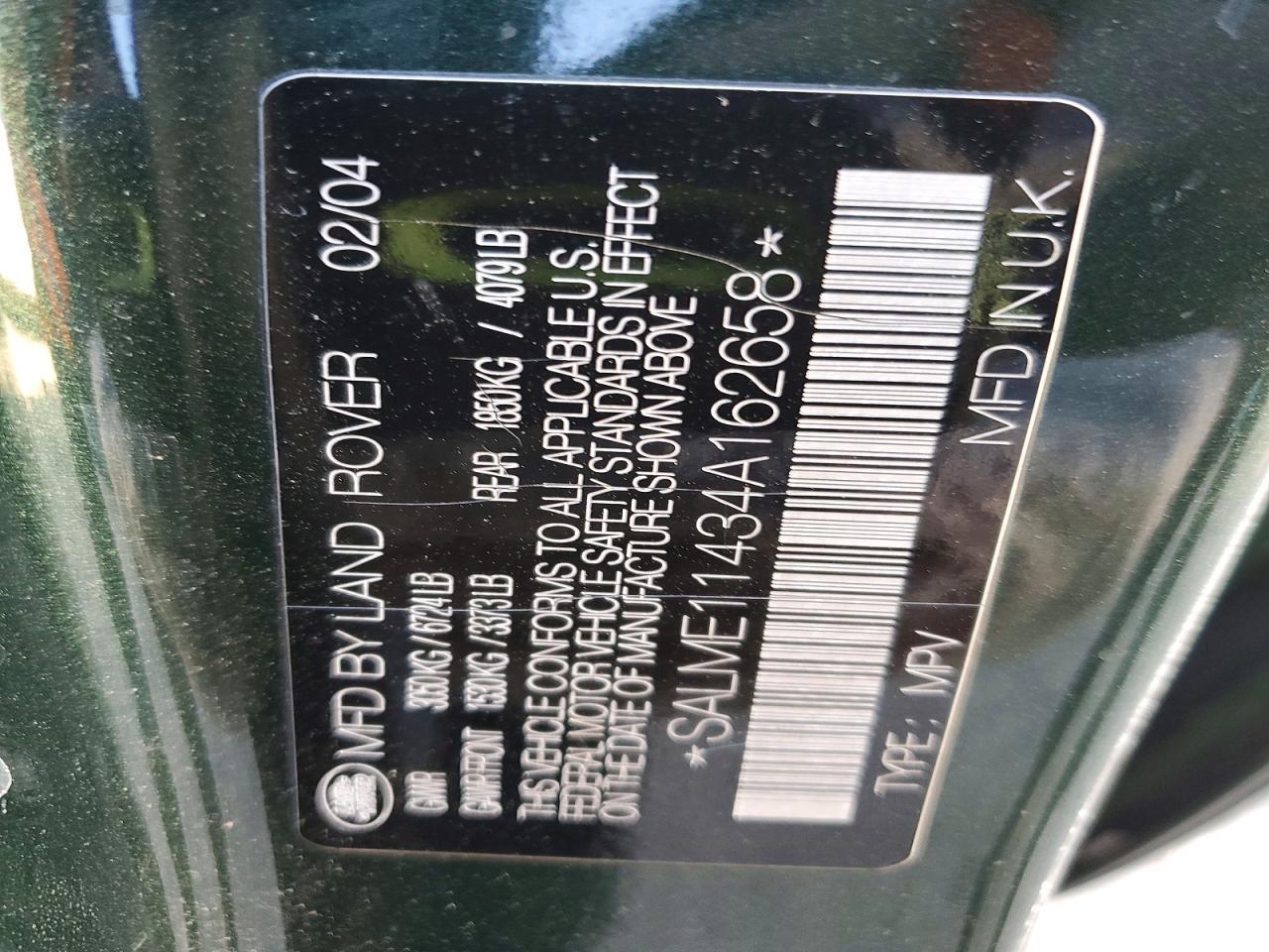 2004 LAND ROVER RANGE ROVER