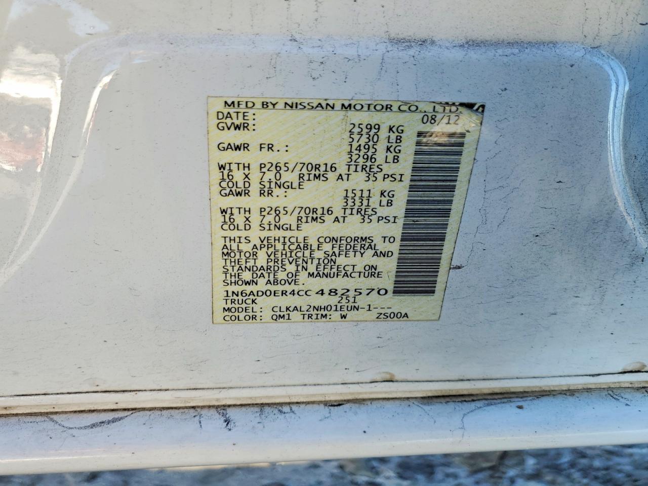 2012 NISSAN Frontier