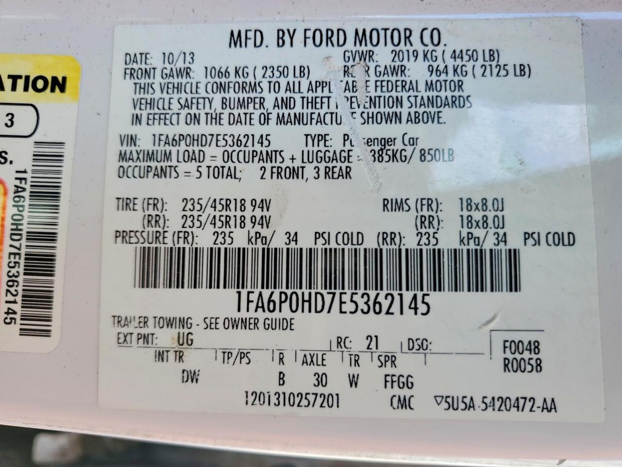2014 FORD FUSION