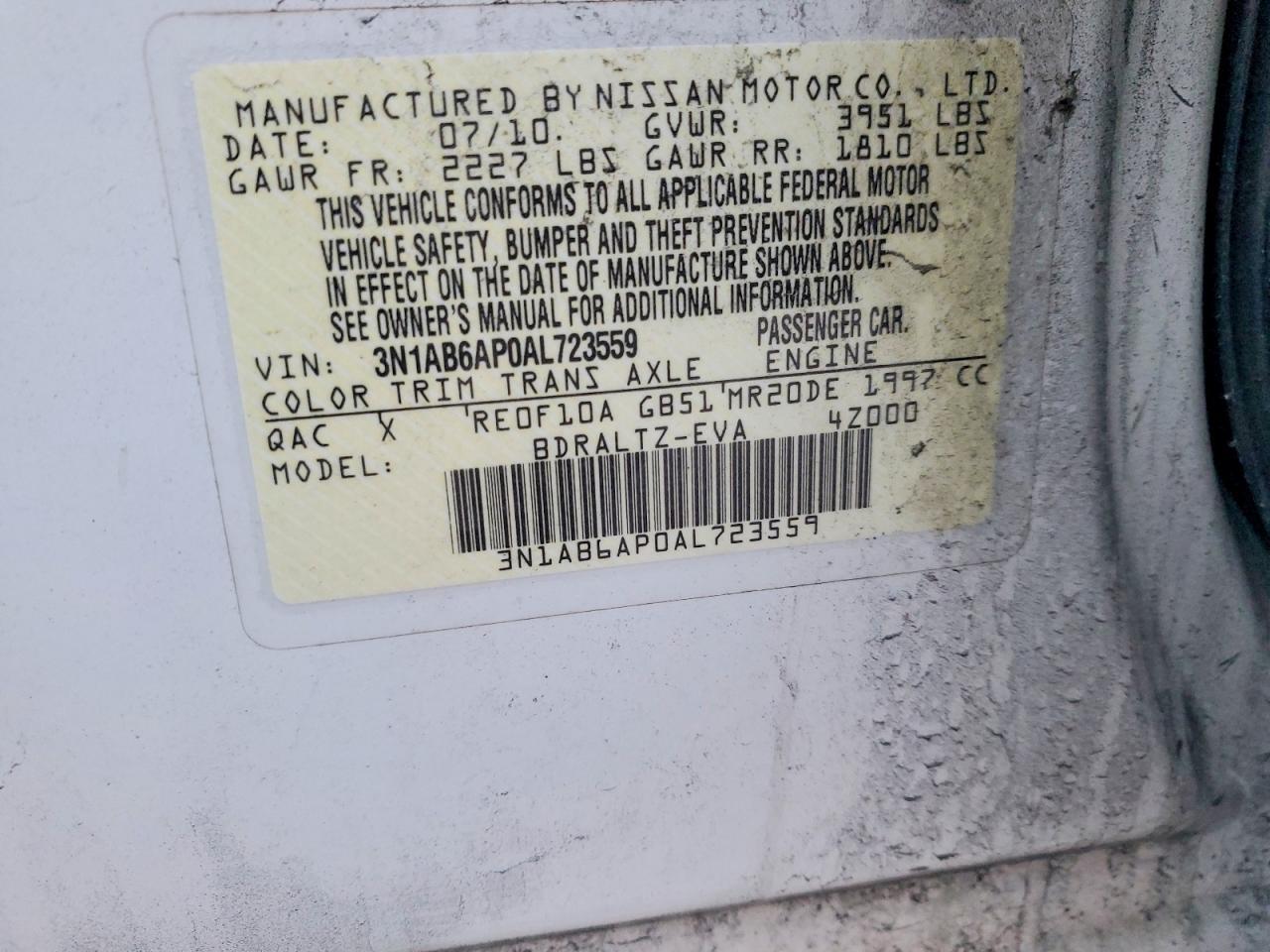 2010 NISSAN SENTRA