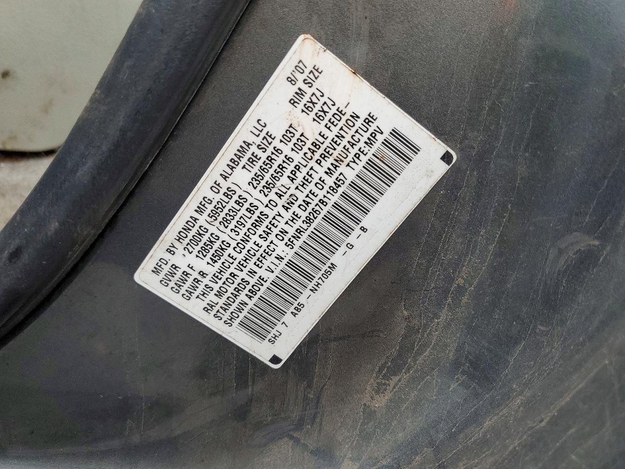2007 HONDA ODYSSEY