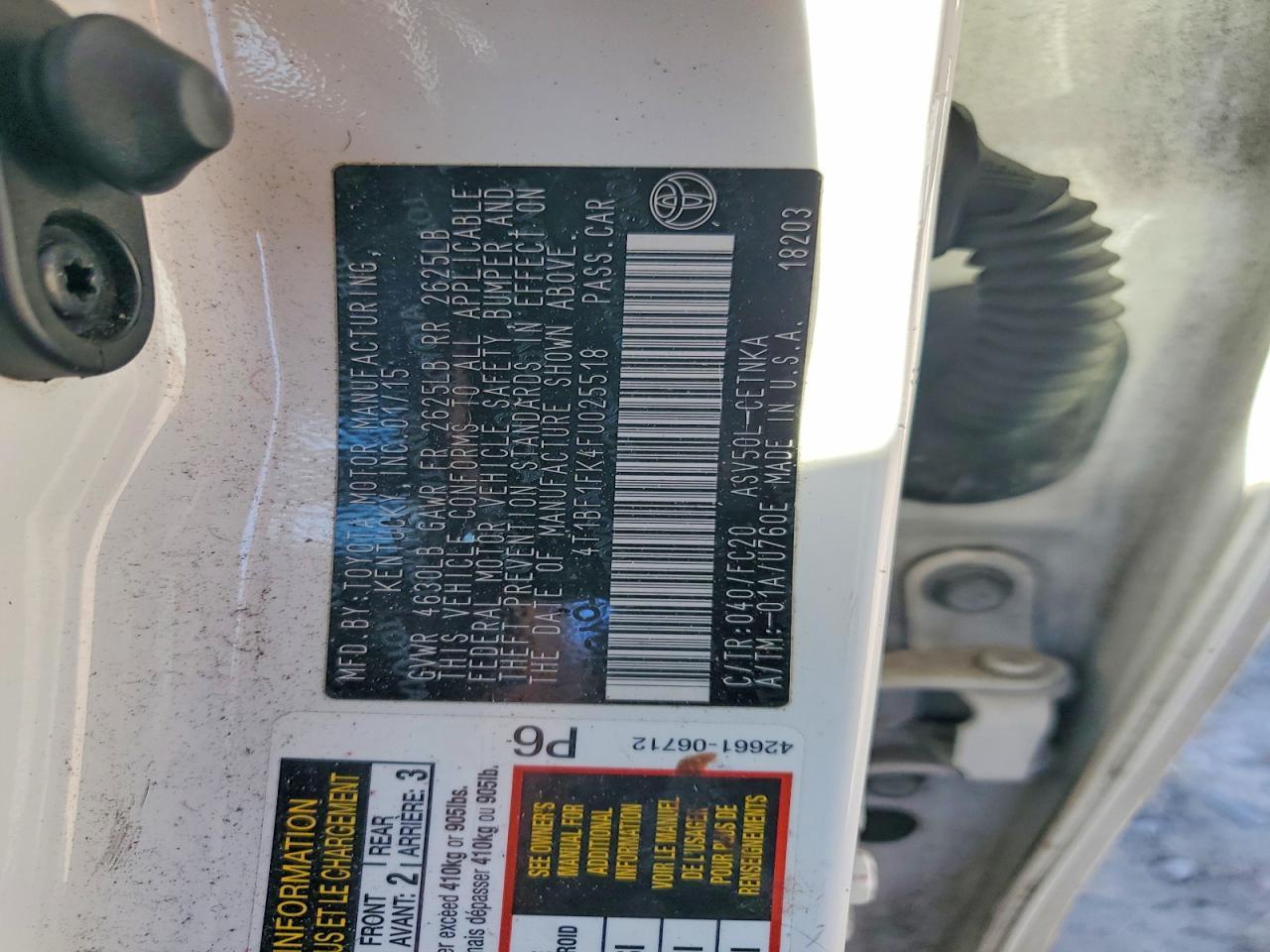 2015 TOYOTA CAMRY