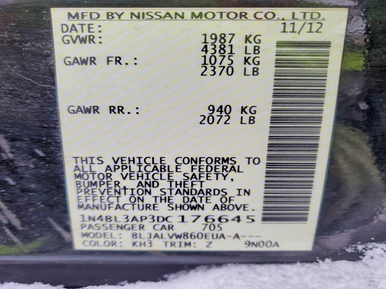 2013 NISSAN ALTIMA