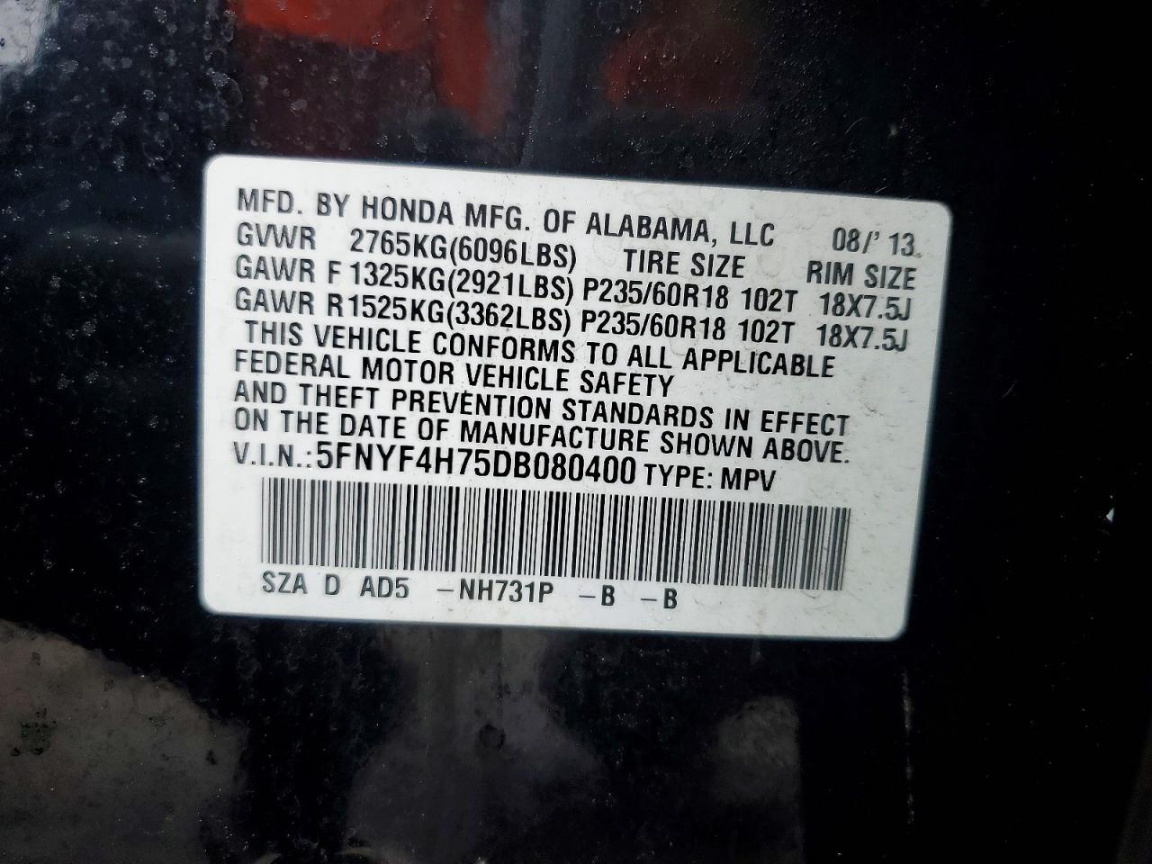 2013 HONDA PILOT