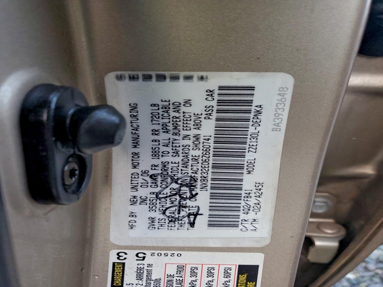 2006 TOYOTA COROLLA