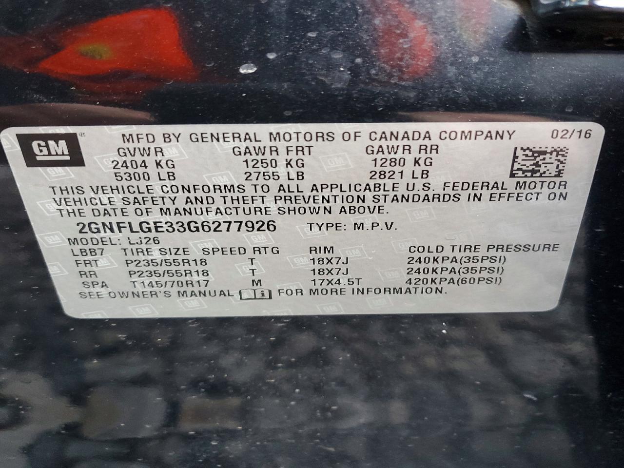 2016 CHEVROLET EQUINOX
