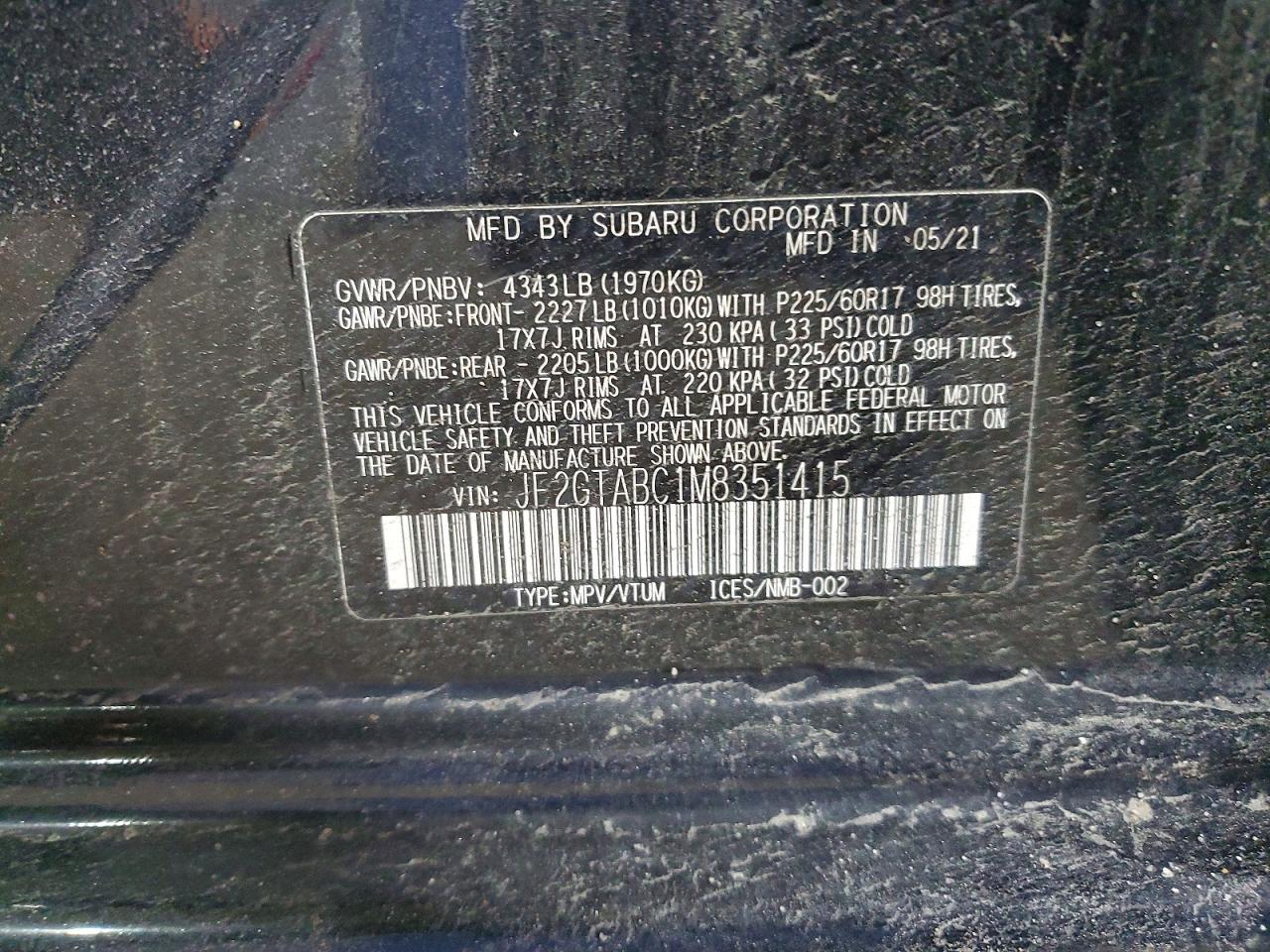 2021 SUBARU Crosstrek