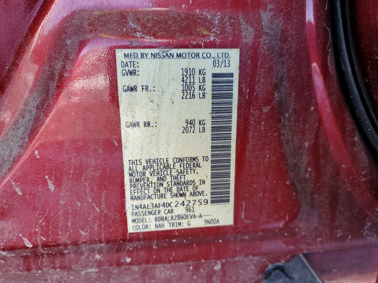 2013 NISSAN ALTIMA