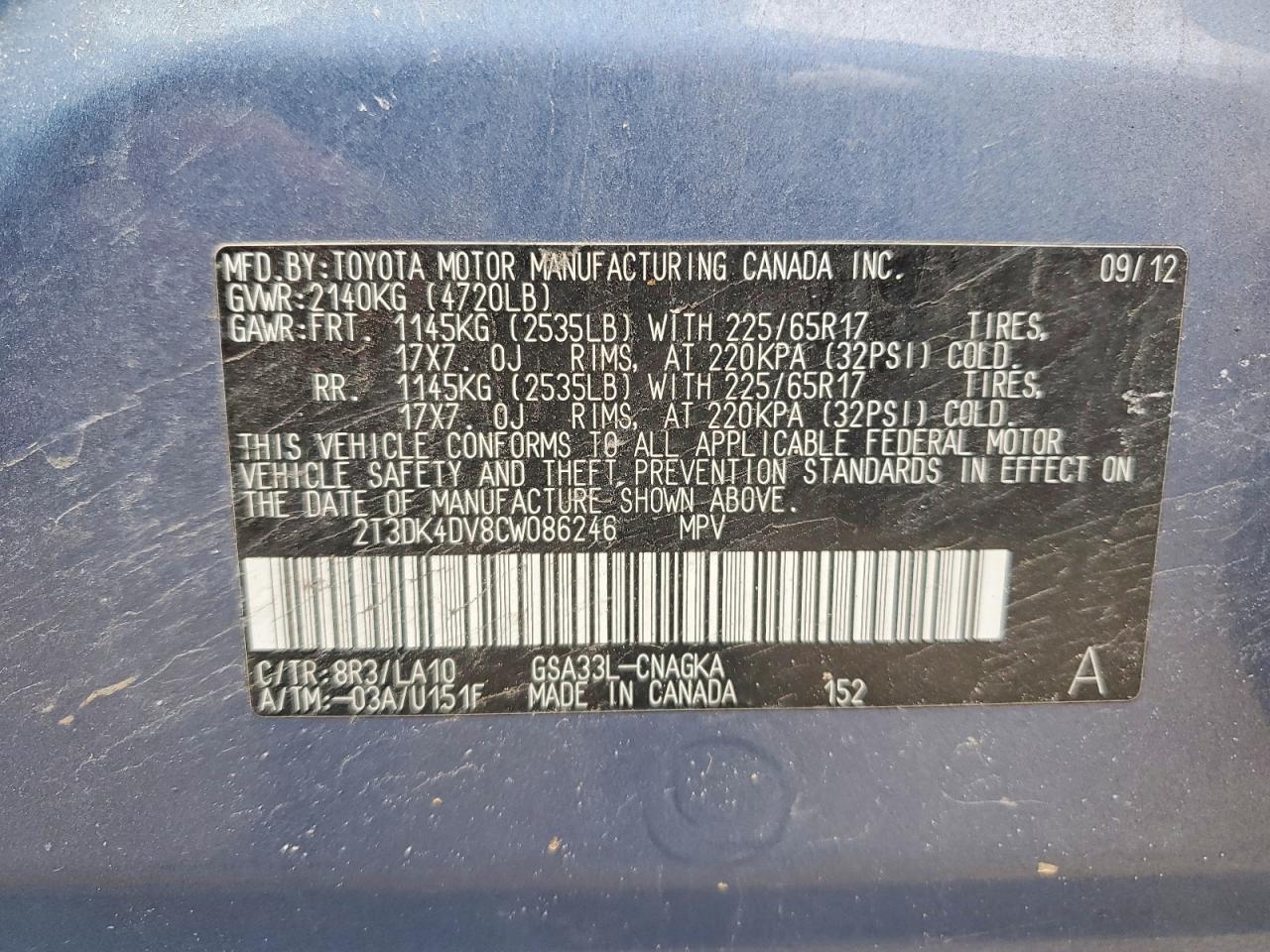 2012 TOYOTA RAV4