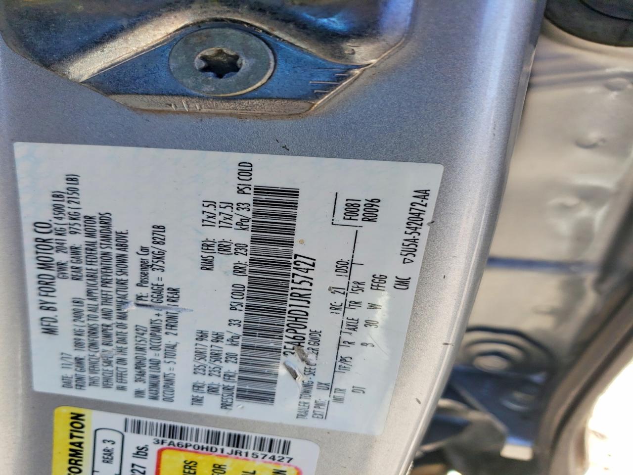 2018 FORD FUSION