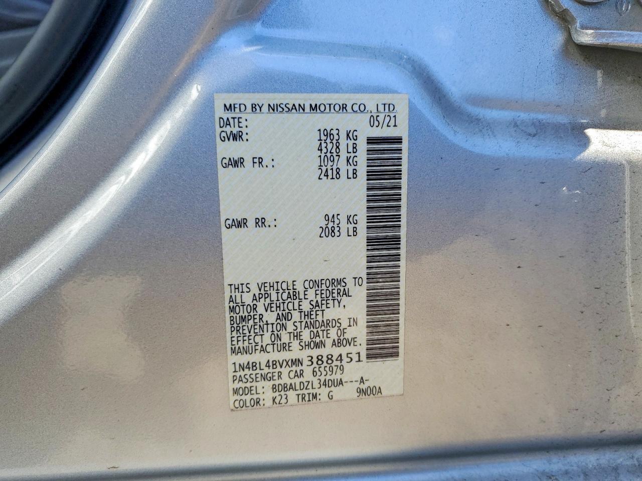 2021 NISSAN ALTIMA