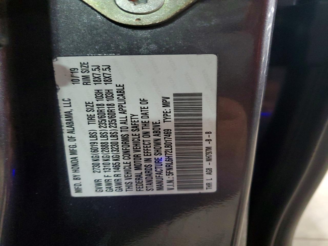 2020 HONDA ODYSSEY