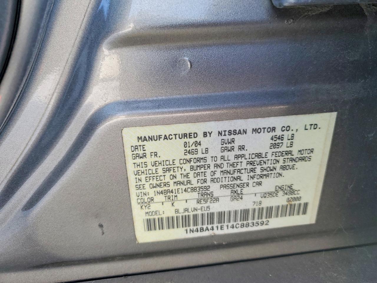 2004 NISSAN Maxima
