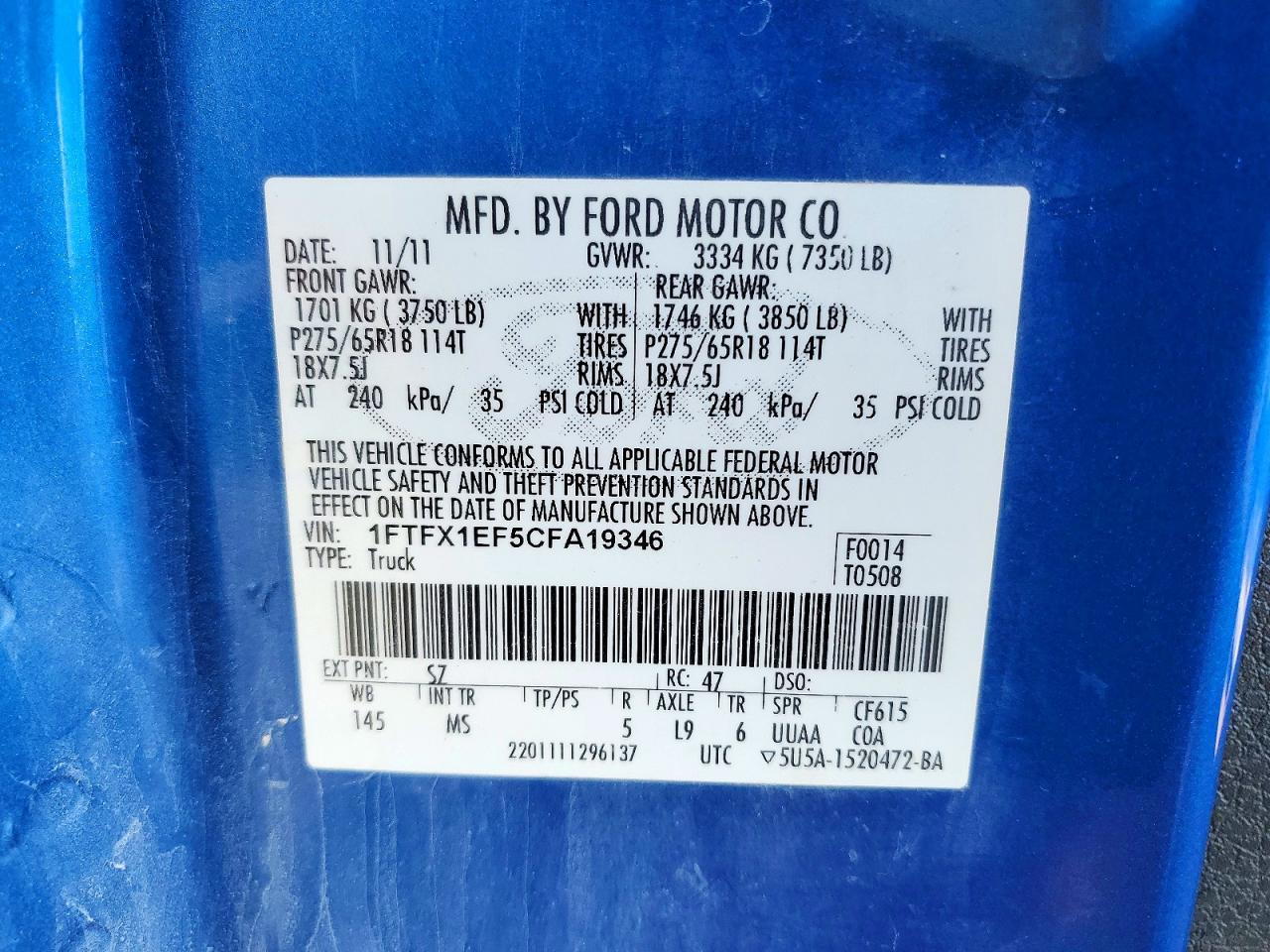 2012 FORD F-150