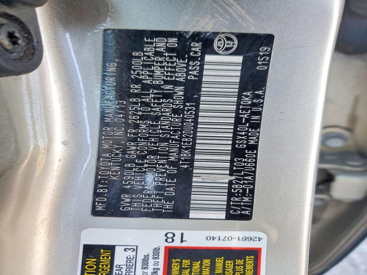2013 TOYOTA Avalon