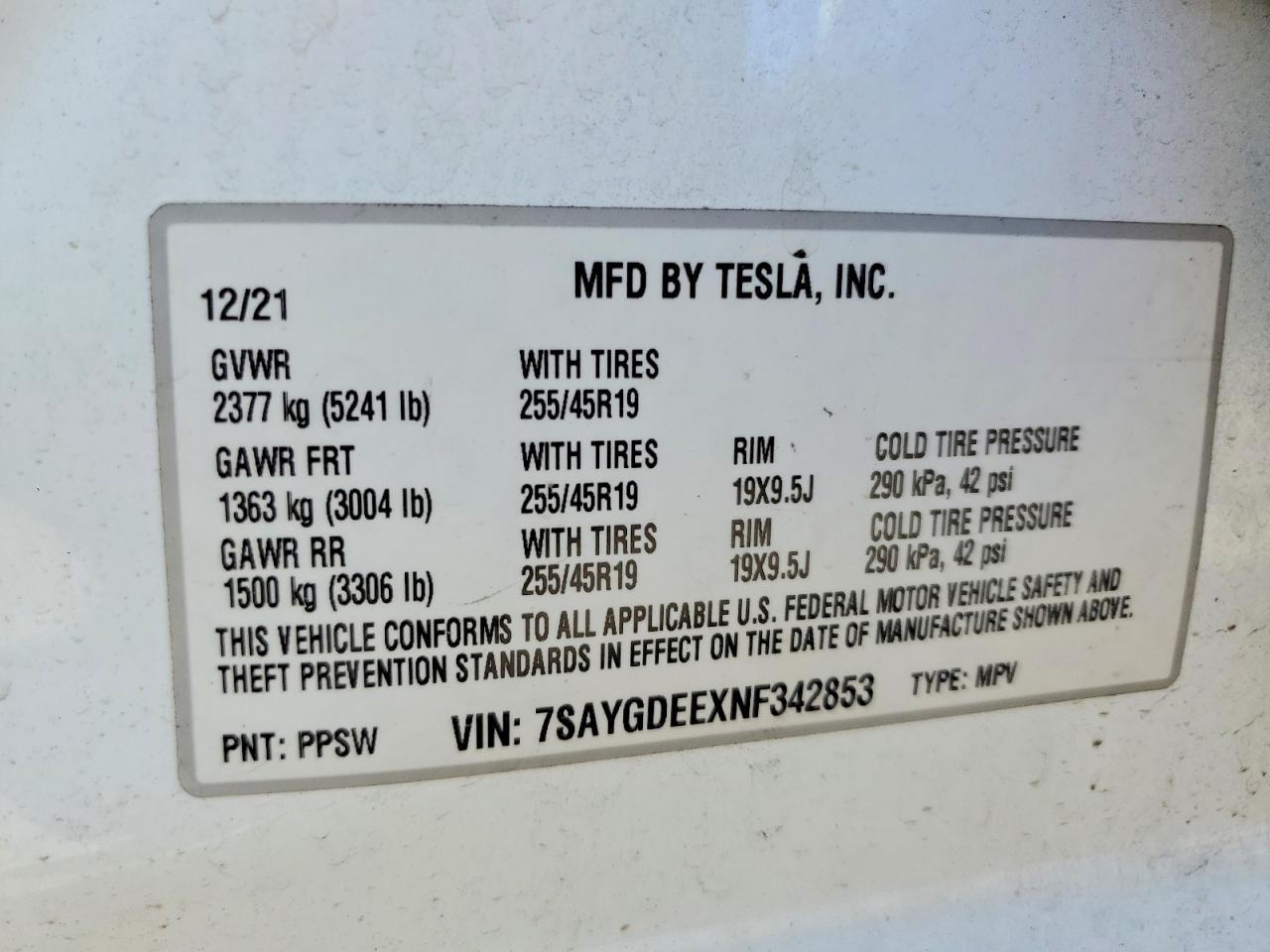 2022 TESLA MODEL Y