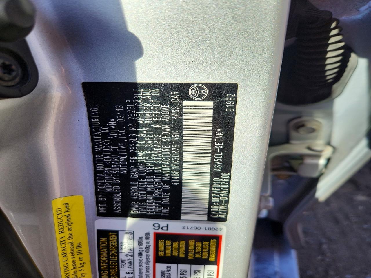 2013 TOYOTA CAMRY