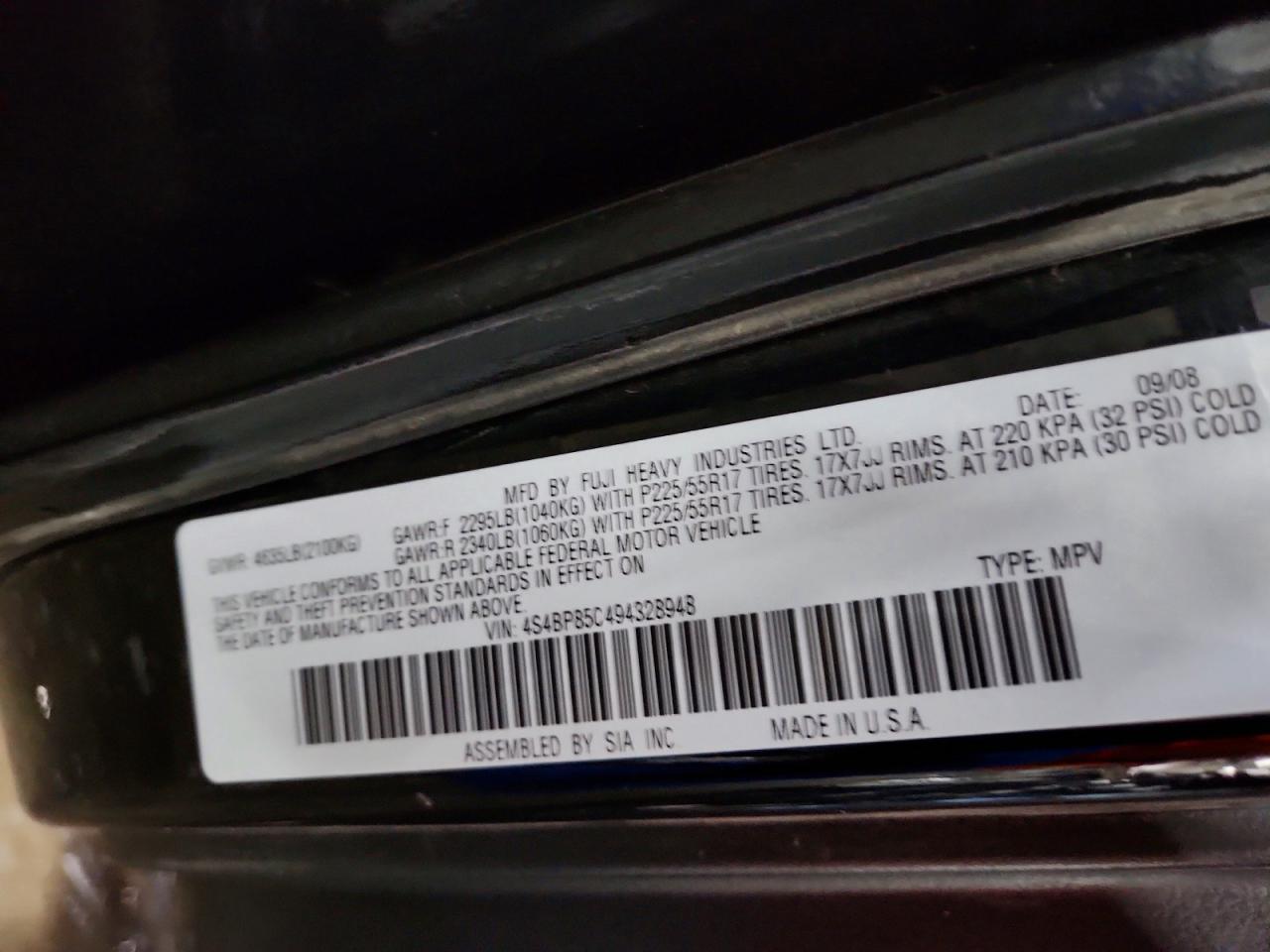 2009 SUBARU Outback