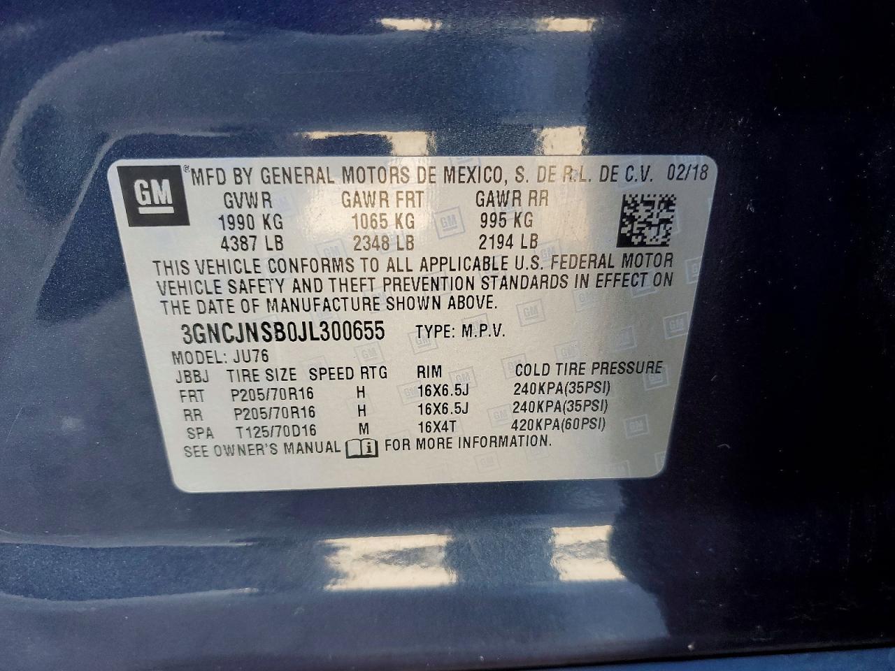 2018 CHEVROLET TRAX