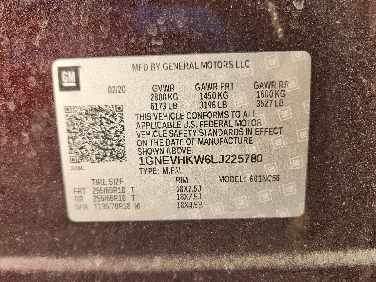 2020 CHEVROLET TRAVERSE