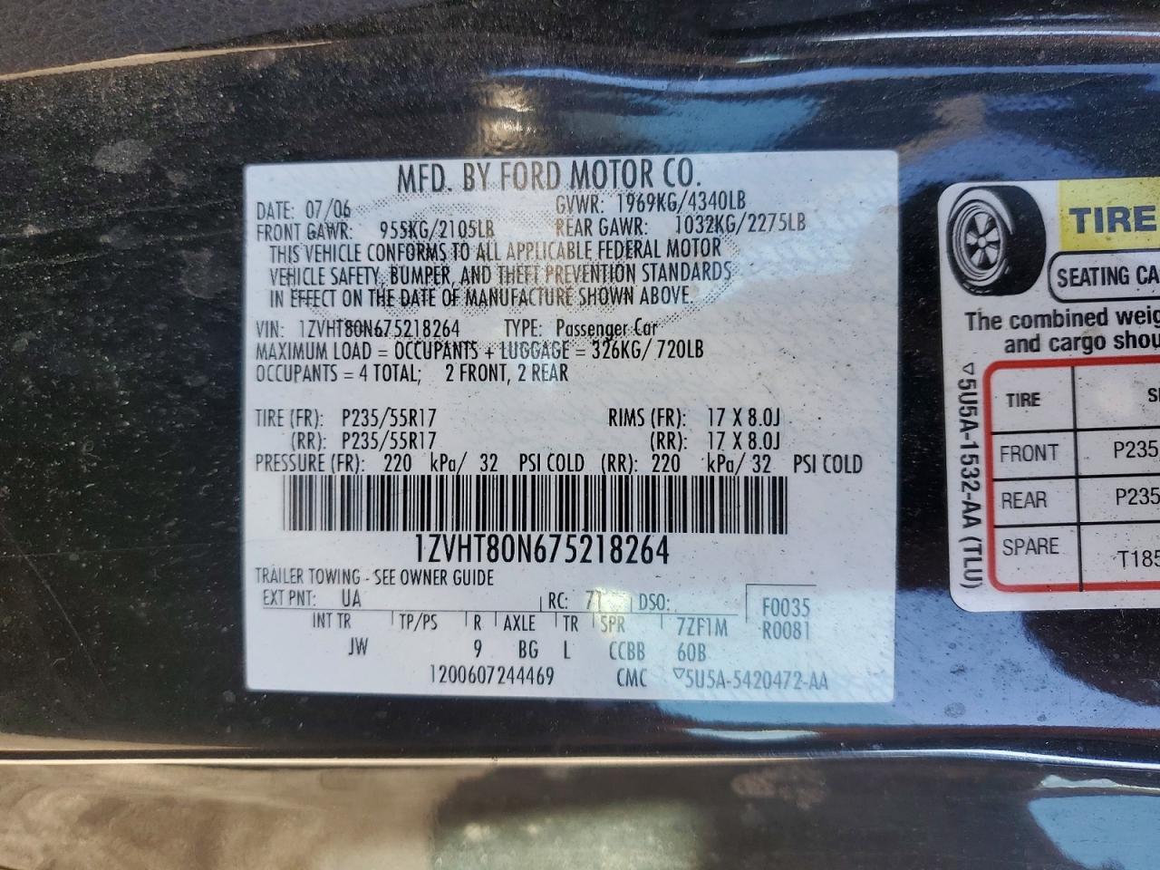 2007 FORD MUSTANG