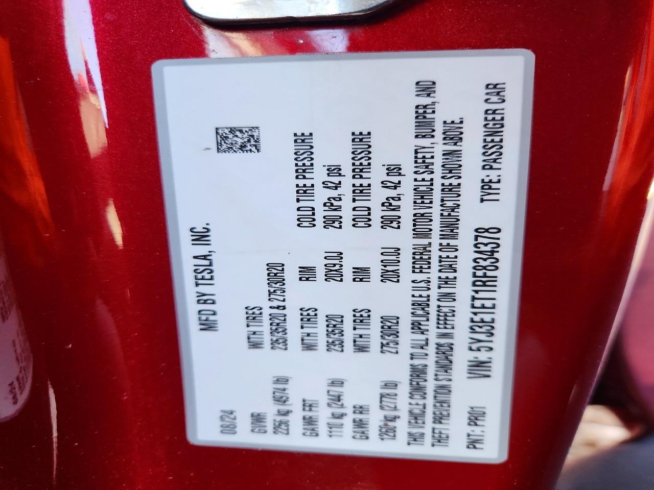 2024 TESLA MODEL 3