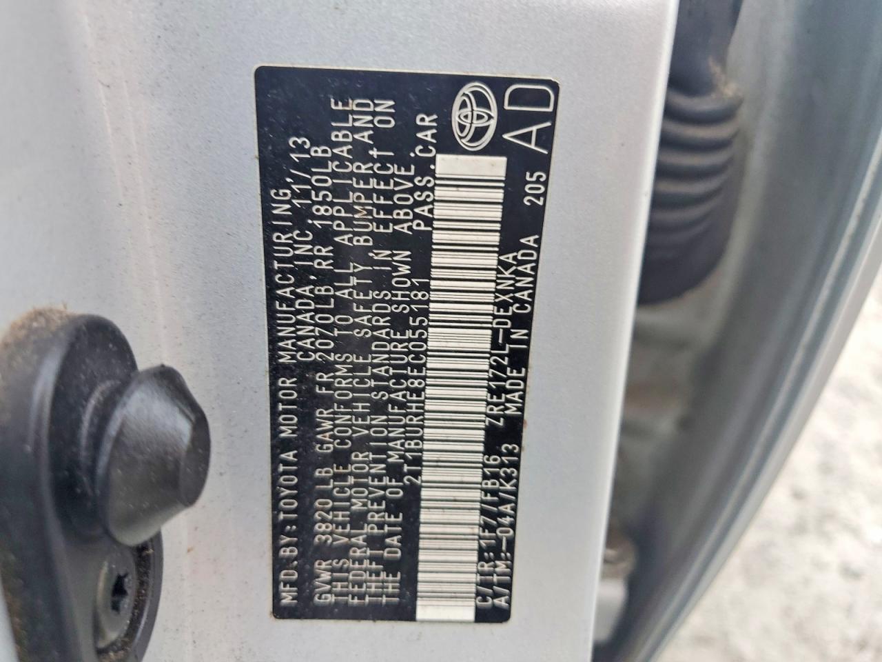 2014 TOYOTA COROLLA