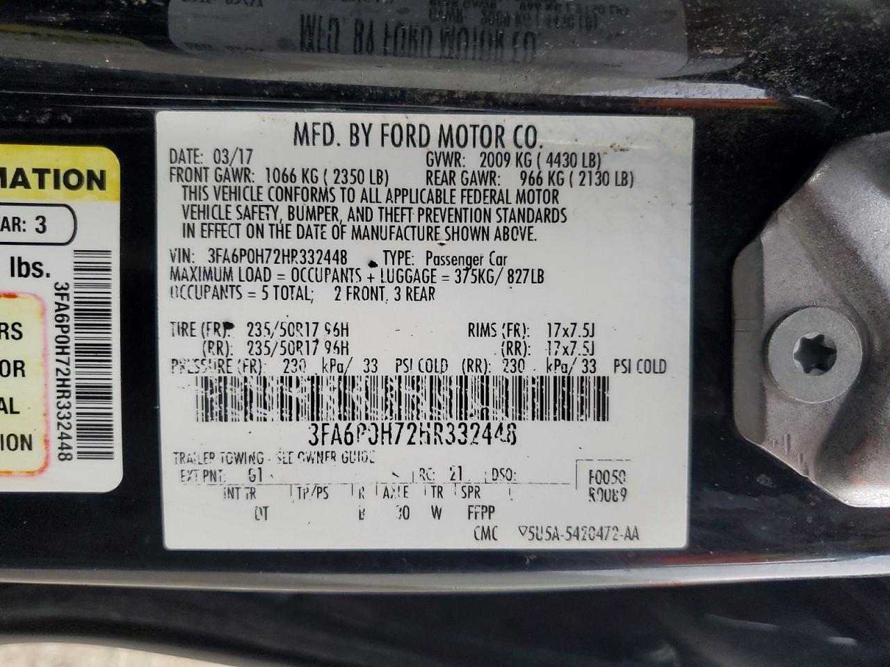 2017 FORD FUSION