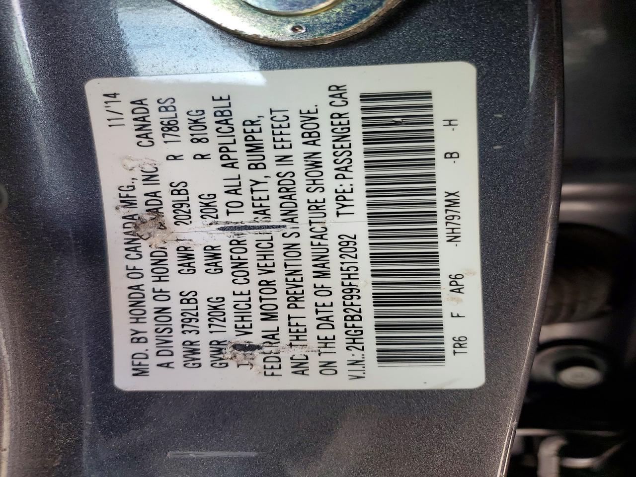 2015 HONDA CIVIC