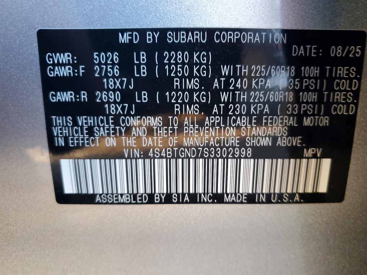 2025 SUBARU Outback