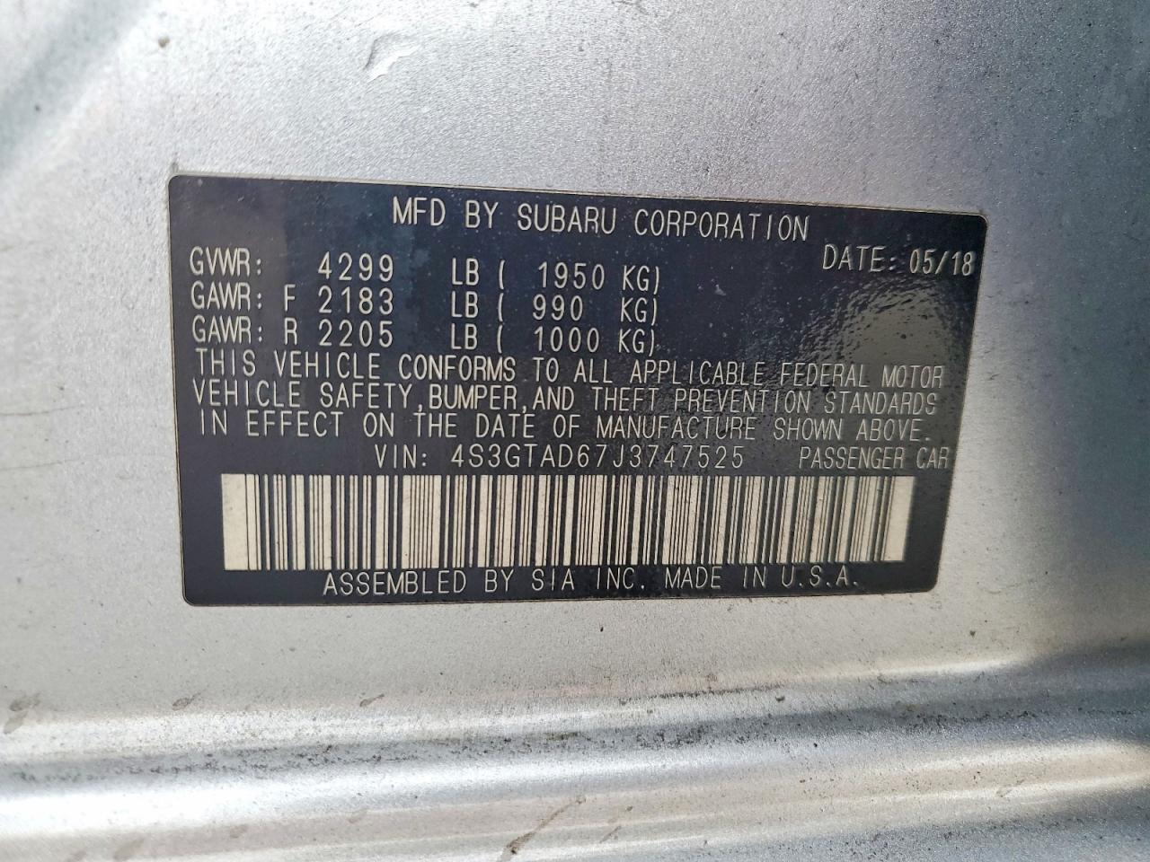 2018 SUBARU IMPREZA