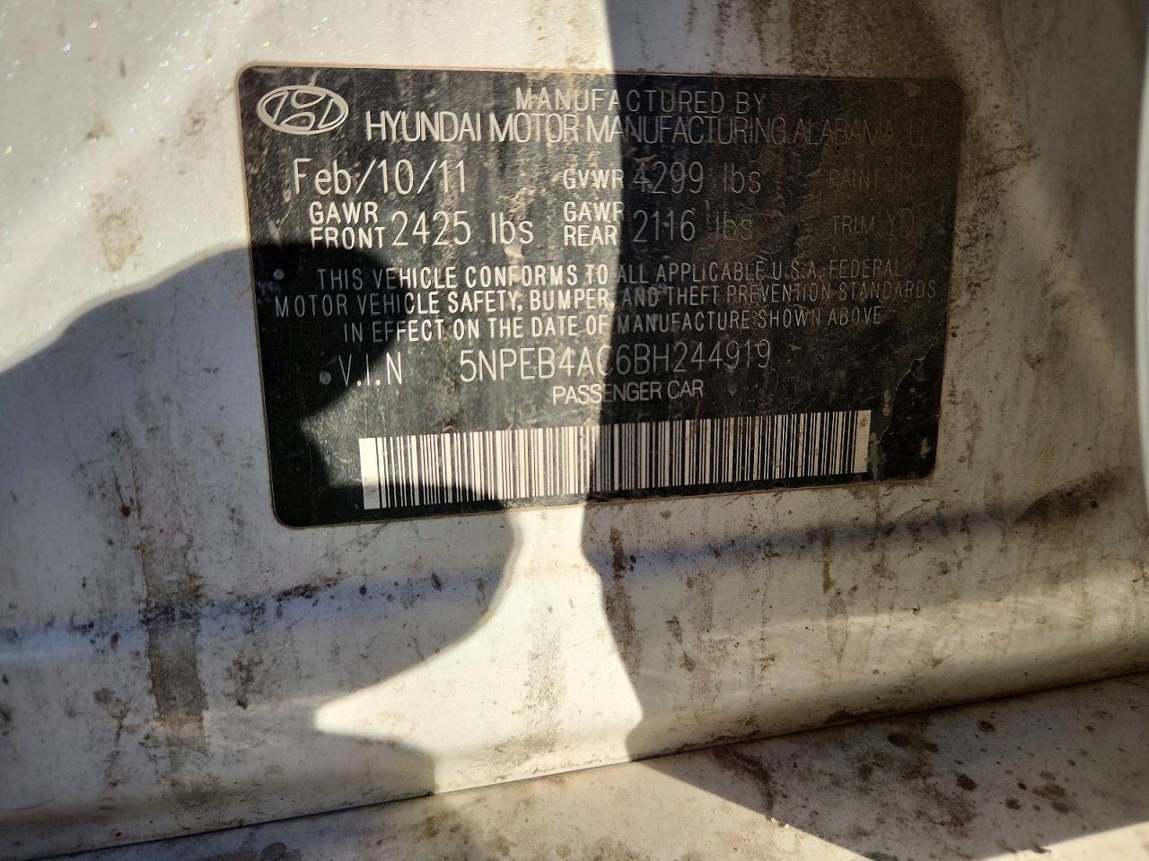 2011 HYUNDAI SONATA