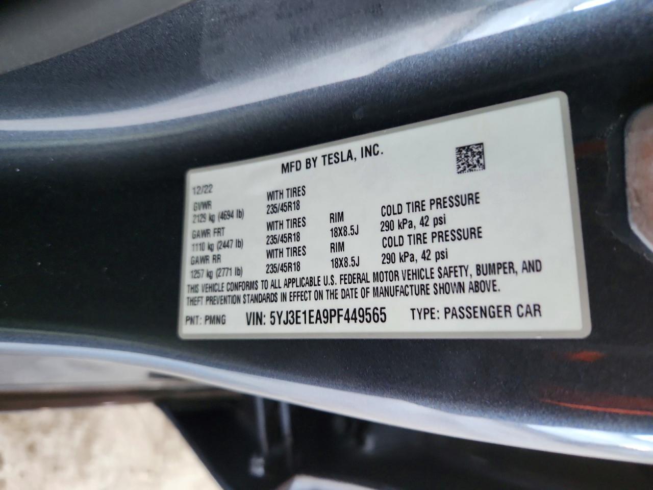 2023 TESLA MODEL 3