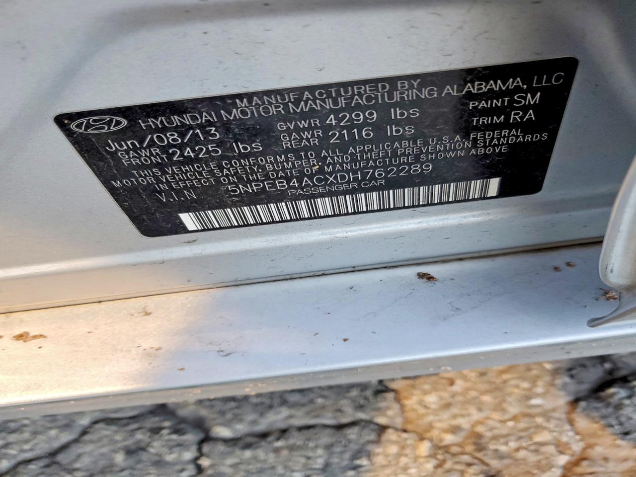 2013 HYUNDAI SONATA