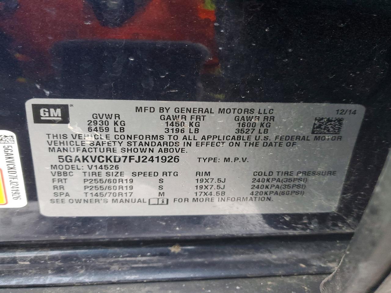 2015 BUICK ENCLAVE